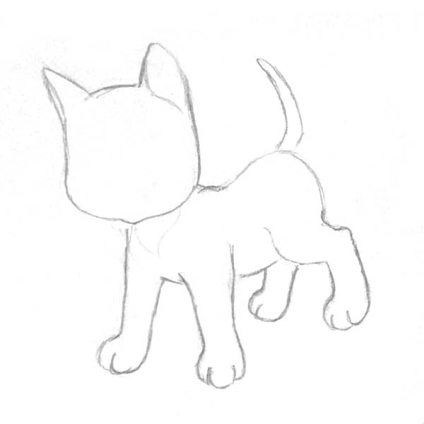 Рисуем котенка - шаг 2