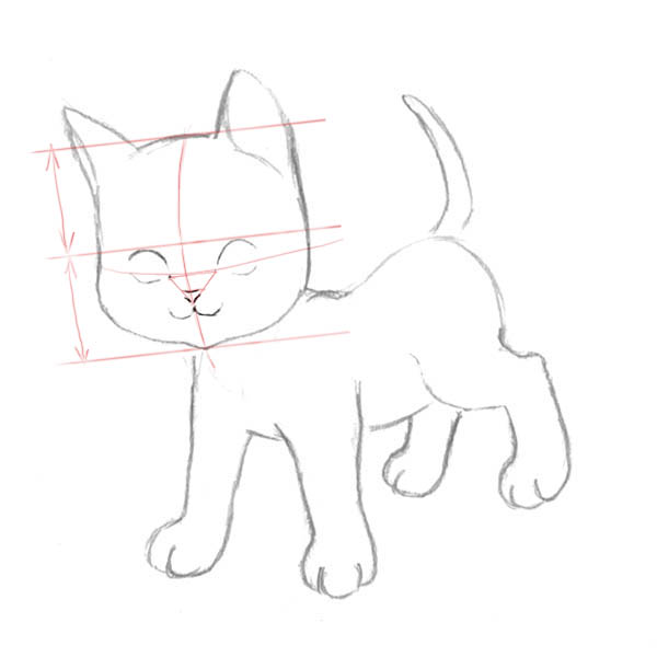 Рисуем котенка - шаг 3