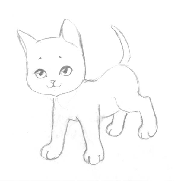 Рисуем котенка - шаг 4