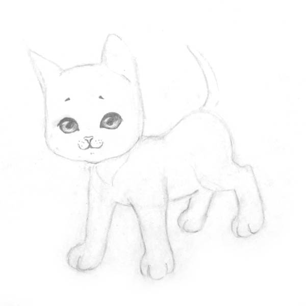 Рисуем котенка - шаг 5